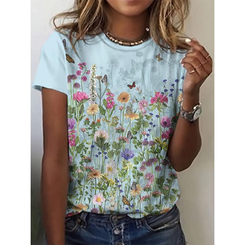 

Summer women s crew neck short sleeves 4XL