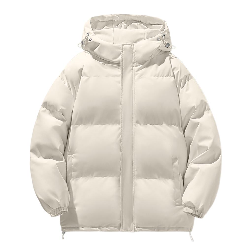 Men's Oversized Casual Down Jacket With Long Sleeves And Hood