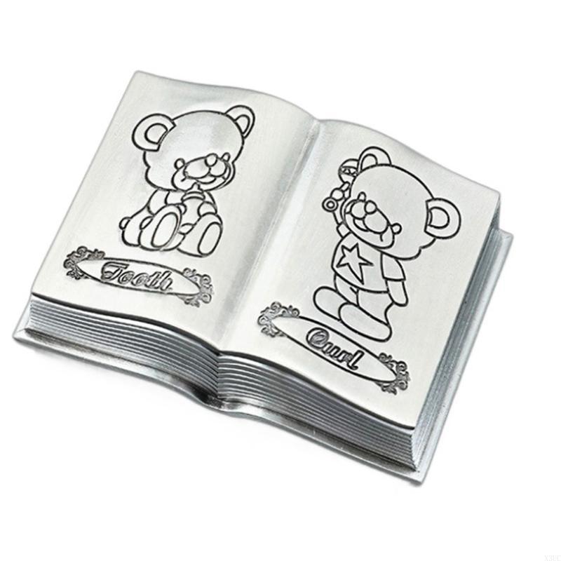 Baby First Tooth and Metal Case Decorative Baby Teeth and Fetal Hair Storage Container Metal Box for Nursery X3UC