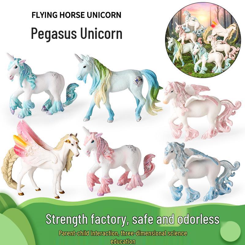 Realistic Pegasus Unicorn Horse Figurine Children's Educational Toy and Gift