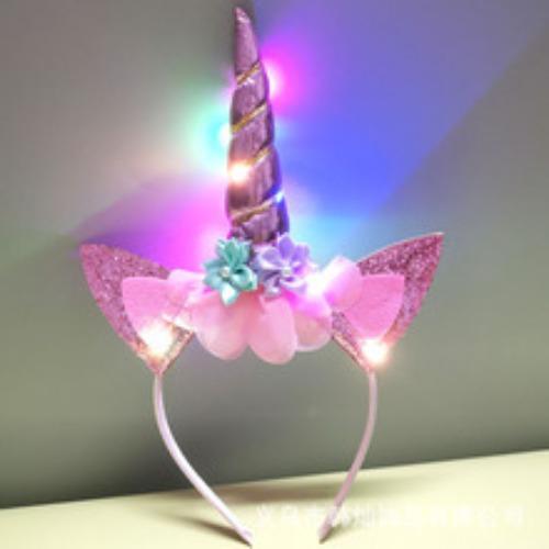 Fascia Luminosa a Forma di Testa di Unicorno LED Halloween Fascia Luminosa Colorata a Forma di Testa di Unicorno Accessori per Feste