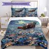 3pcs Christmas Santa Claus Bedding Set Duvet Cover Closure Includes 1 Duvet Cover & 2 Pillowcases, Soft and Comfortable for All Seasons.