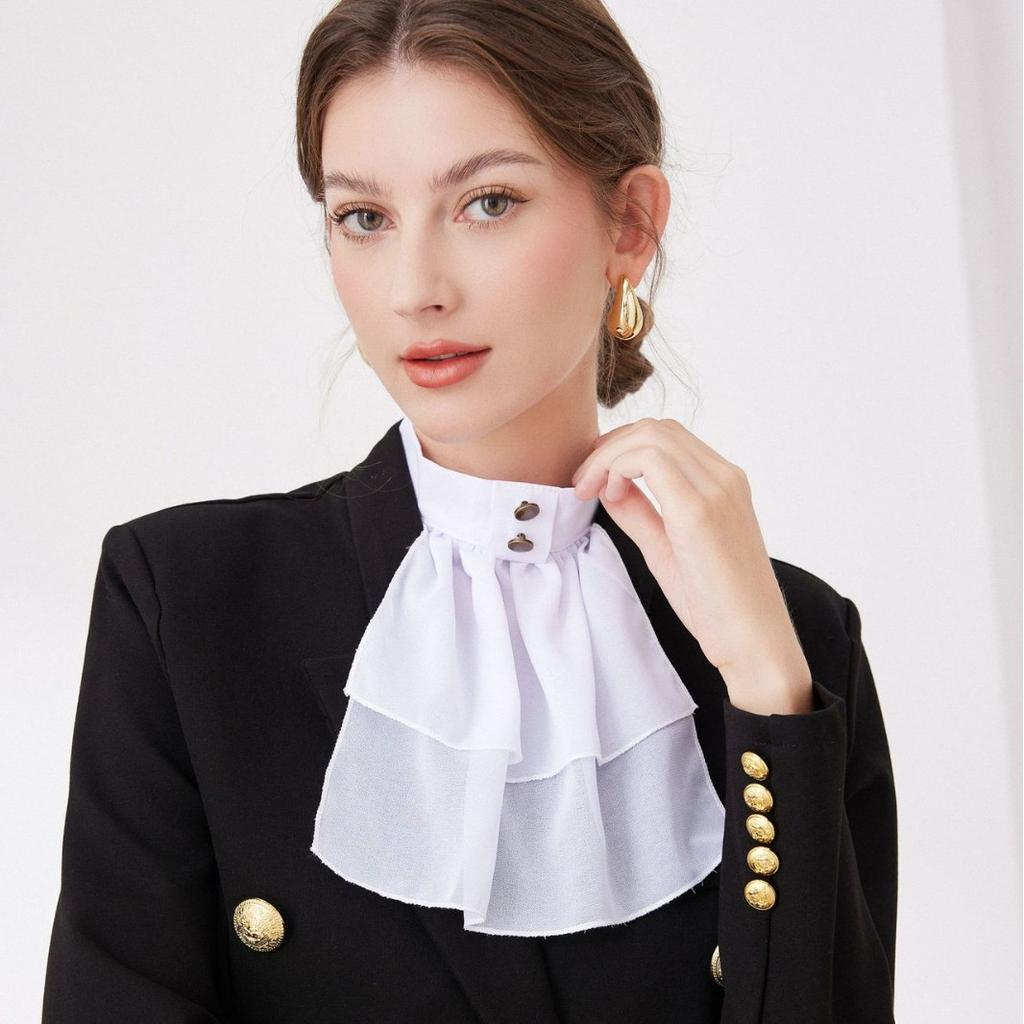 Perfect Match Women Double Layer Shirt Fake Collar Ties Ladies Female Detachable Neckwear For Fake Collar Sweater Dress Clothing Decor