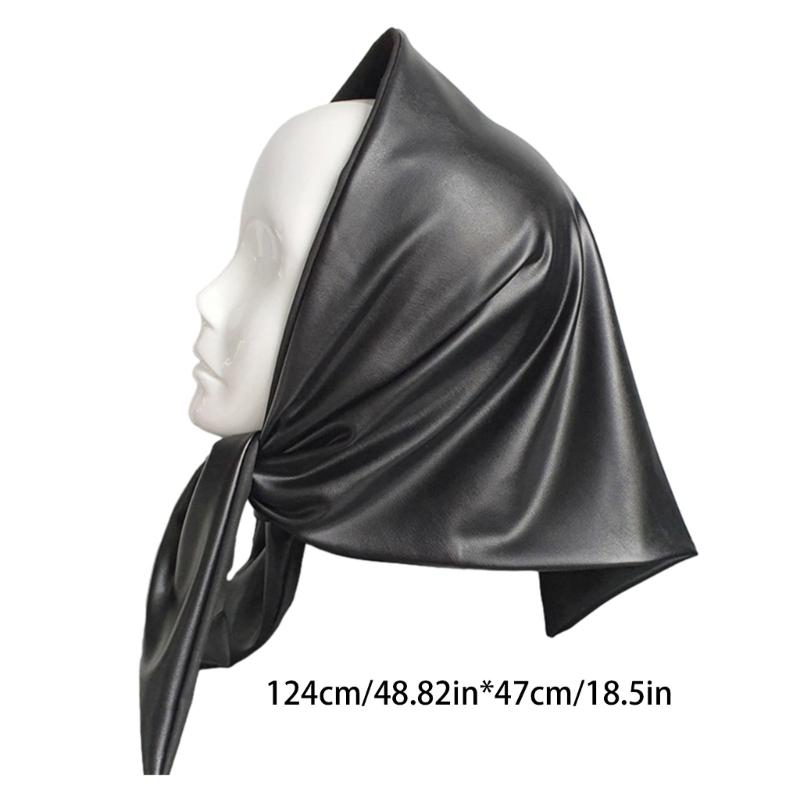 Women Winter Scarf Casual Ladies Faux Leather Shawl Wrap Hijab Head Cover Scarf