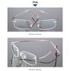 Ultralight Frameless Eyeglasses Titanium Alloy  Glasses Frame Men High Quality Super Stretch Metal Temple Eyeglasses Frame