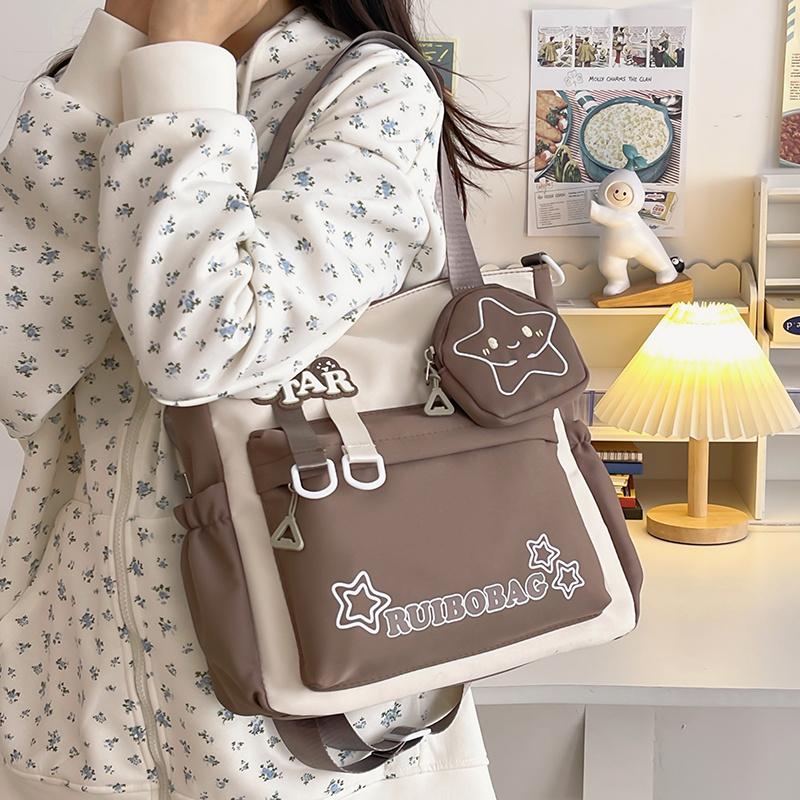Versatile Teen Girls Handbag with Cartoon Coin Purse  Cute Cartoon Shoulder Bag  Super Cool Crossbody Bag