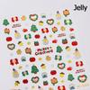 Gold Stamped White Christmas Tree Snowflake 3D Self Adhesive Nail Art Stickers Santa Claus Elk Xmas Cartoon Cute Manicure Decals