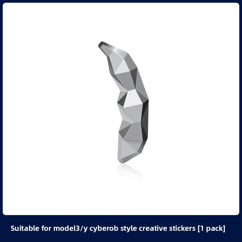 

Tesla metal Model Y/3/S/X car rear emblem stickers, creative car rear decoration stickers. 1PC with OPP bag