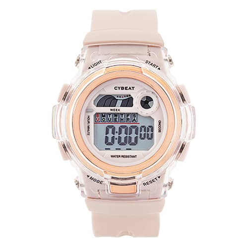 

Цифровые часы Sun Flame J-AXIS Cybeat, Водонепроницаемые, 7-цветная светодиодная подсветка, Функции календаря, будильника, почасового сигнала и секундомера, Женские розовые (CF2C00