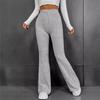 2025 Women's Fashion High-Waisted Flared Pants Slim Fit Solid Color Casual Long Trousers for Autumn Winter