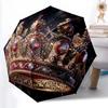 1pc Sturdy 8-Bone Auto Umbrella, Crown Umbrella, Digital Printed, Foldable Umbrella for On-the-Go Outdoor Use