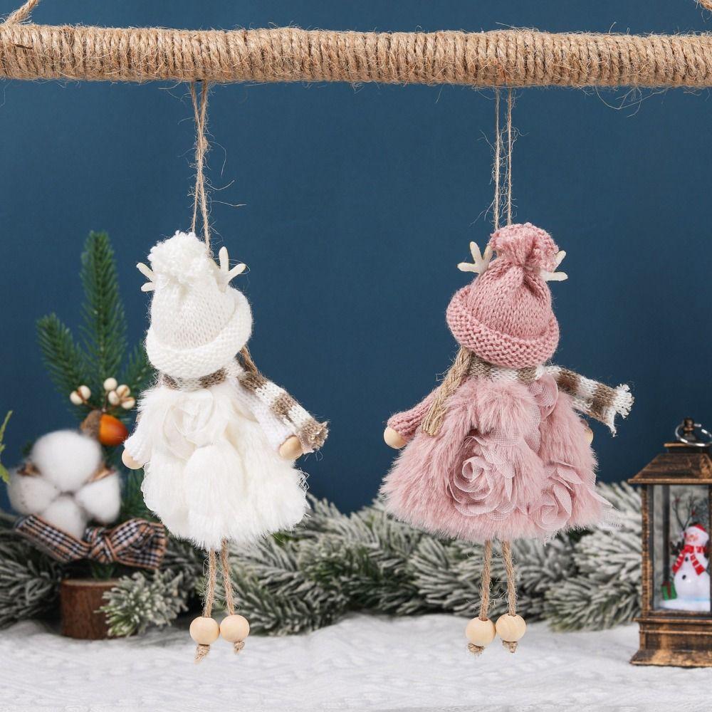 Antler Christmas Plush Girls Pendant Xmas Ornament Christmas Tree Pendant  New Year