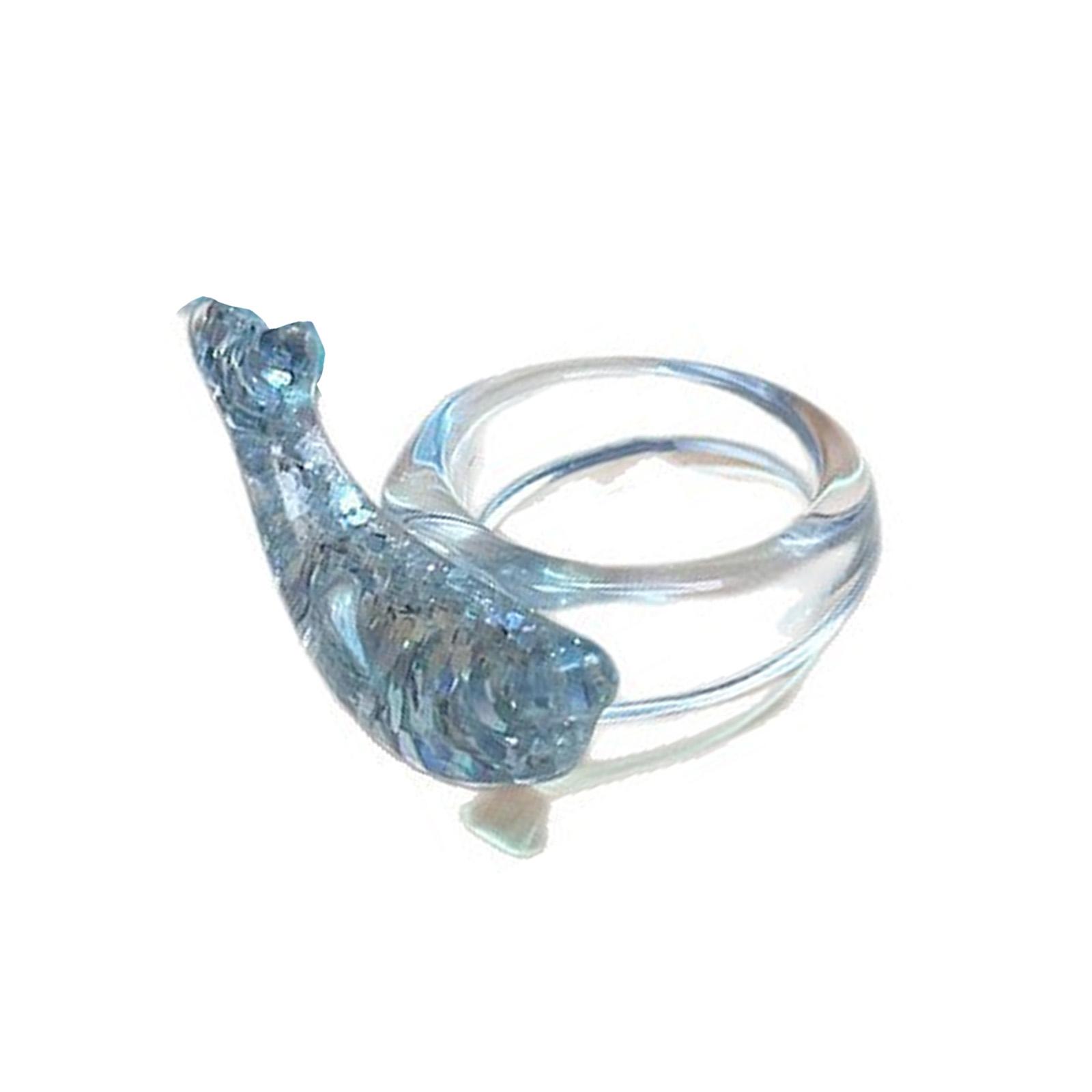 

Elegant Dolphin Shaped Resin Ring With Sparkling Sequins Accessory For Daily Wear And Special Occasions Jewelry Gift белый