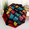 1pc Colorful Cats Automatic Open/Close Umbrella Compact Folding Umbrella, All-Season Portable Umbrella for Women/Men F1124217