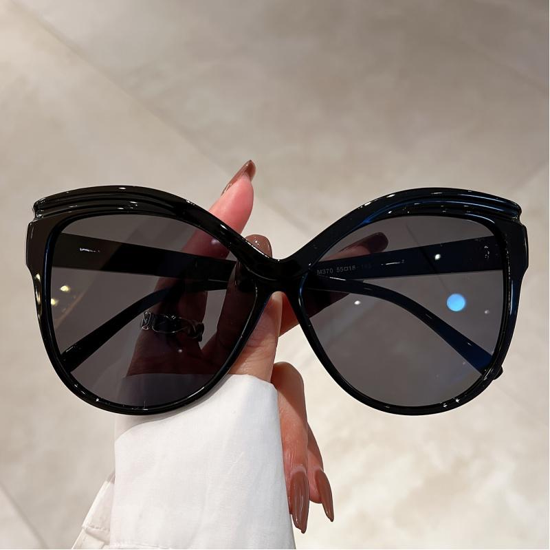 Stylish Large Cat Eye Fashion Sunglasses For Women & Men - Tortoiseshell Pattern Gradient Lens Durable Plastic Frame Eyewear