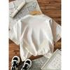 European Size Girls Crew-neck Short-sleeved T-shirt with Sea Anemone Fish Print