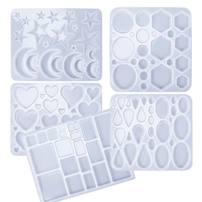 DIY Drop Earring Mold 3D Resin Pendants Moulds Fashionable Ear Jewelry Molds Silicone Material for Hand-Making Earrings
