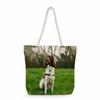 Multifunctional Dog Printed Thick Rope Shoulder Beach Bag Casual Large Capacity Handbag 7620