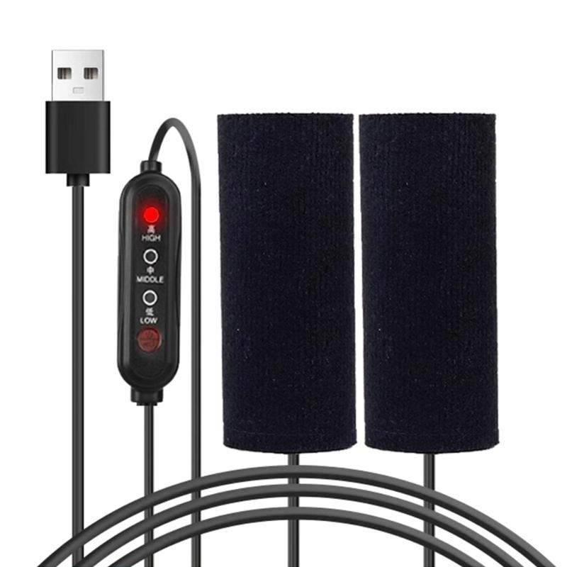 USB Heated Motorcycle Handlebar Covers with Three Adjustable Temperature Settings Rapid Heating Grips for Comfort