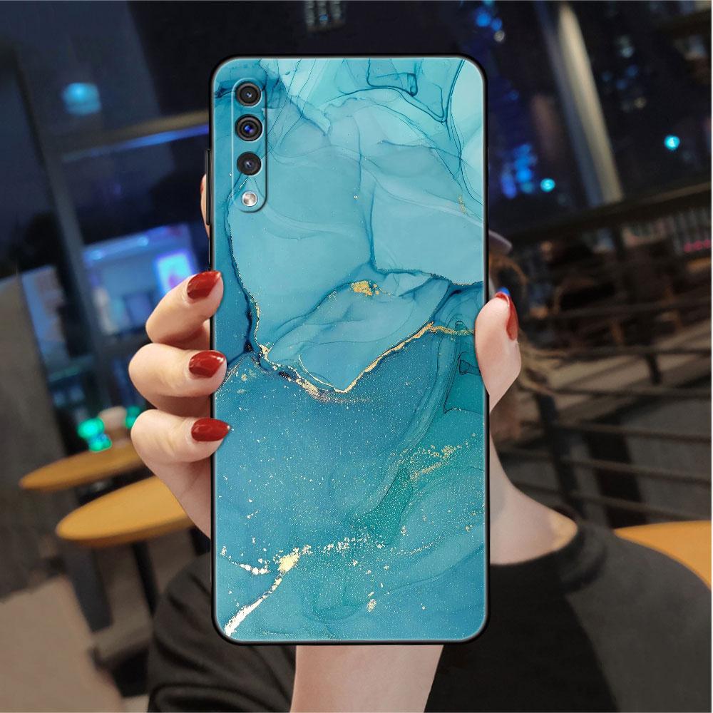 Husă pentru Samsung Galaxy A50 A20e A70 A10 A40 A20s A10s M30s M51 M31s Husă neagră moale pentru telefon cu model de marmură