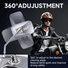 Universal Motorcycle Mirrors - M10 Chrome Rectangle Handlebar Rearview Mirrors Compatible With Honda Shadow MSX125 Kawasaki Vulcan Z900 Suzuki SV650