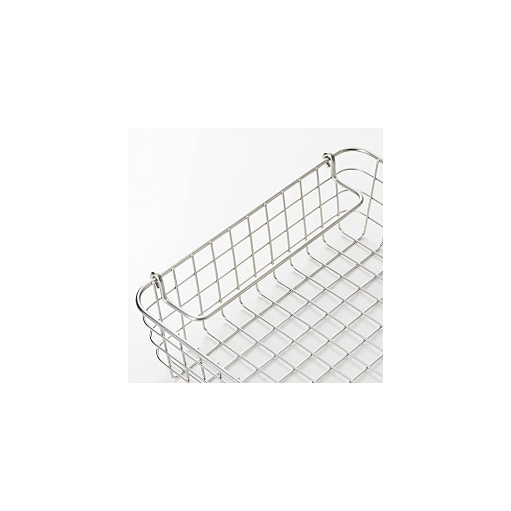 MUJI Stainless Steel Wire Basket 2, Approx. W37 x D26 x H8cm, 44831748, Gray