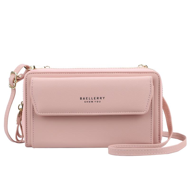 Borsa a tracolla mini da donna con doppia cerniera stile coreano - Porta telefono cellulare e portafoglio quadrato piccolo di alta gamma