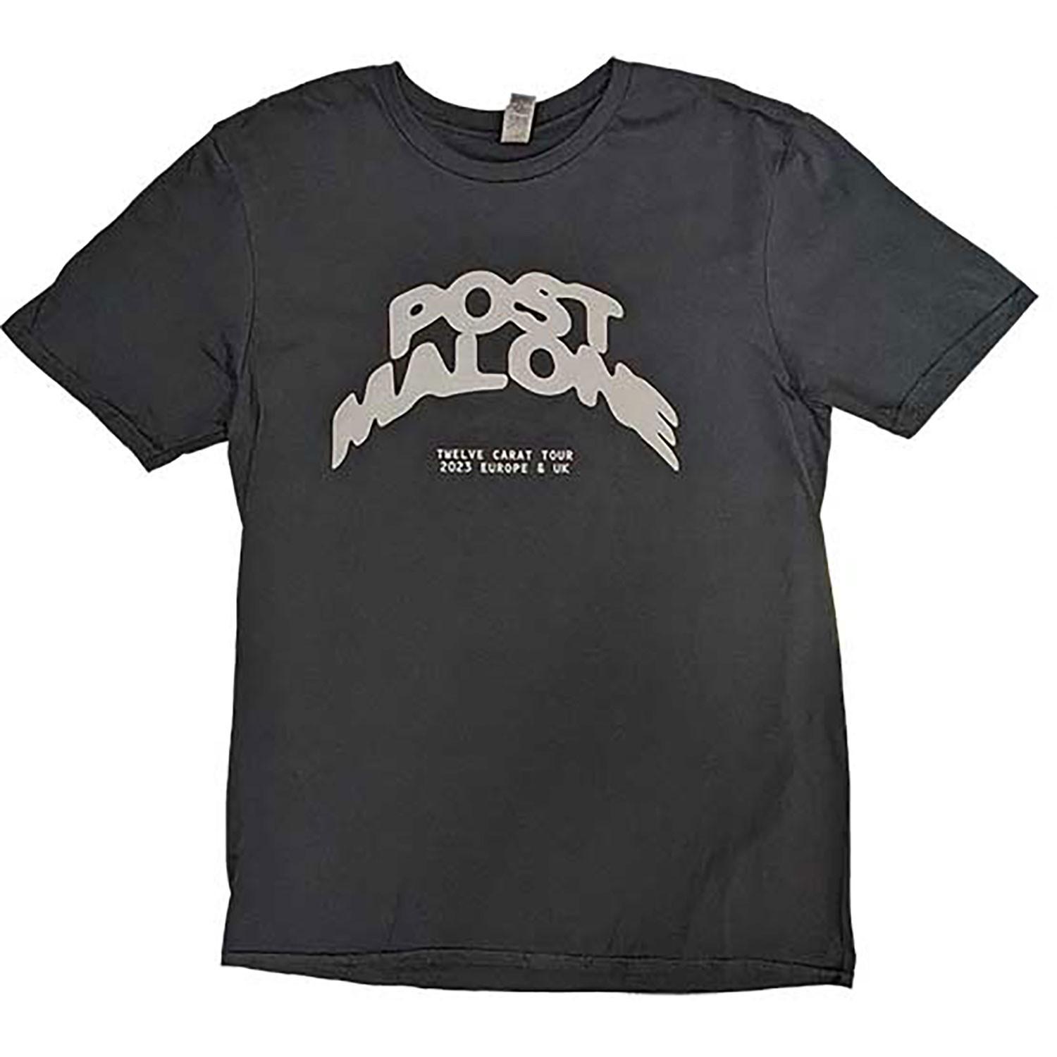 Men s Post Malone Curved Logo 2023 Tour Dates T-shirt Medium Black S