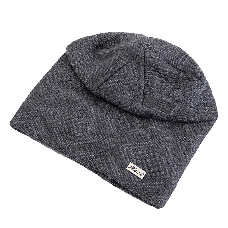 Unisex Warm Winter Hat HEAT Mark Skull Cap Diamond Grid Design Beanie Hat Thicken Winter Hats For Women Men Knit Hat