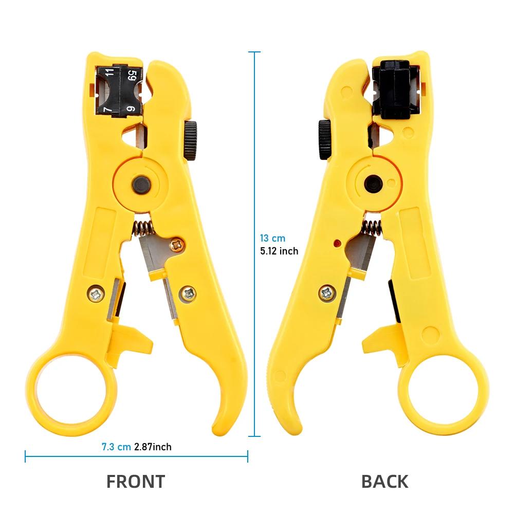 Multi Functional Wire Stripping Pliers Rotating Coaxial Cable Network Video Telephone Line Cutting Pliers