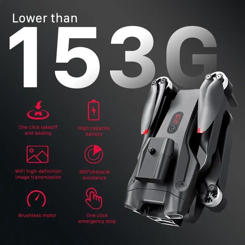 New S151 UAV 8K HD Three-camera Brushless Intelligent Obstacle Avoidance 5G Wifi FPV Optical Flow Positioning Hovering Brushless Quadcopter Toy Gift