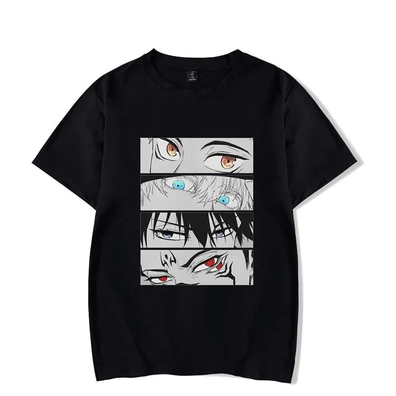 Japanese Anime Print Summer Clothes T-shirt Large Size Harajuku Short Sleeve Women's Men's Casual Cotton T-shirt Men's Tops