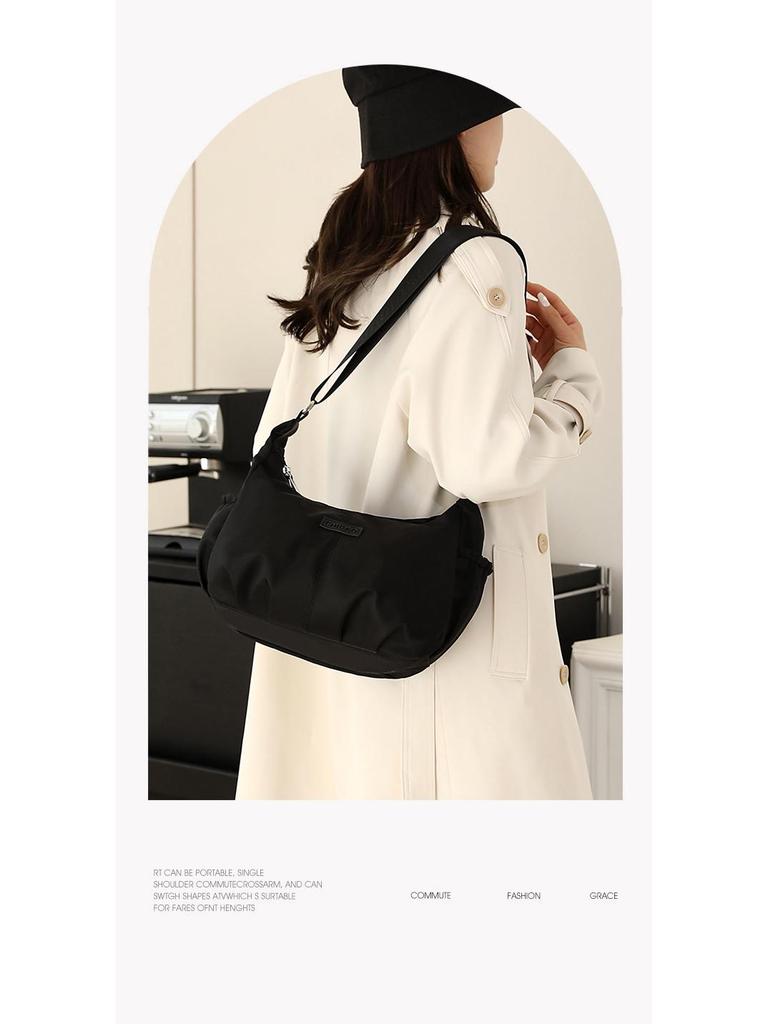 Trendy Women's Nylon Cloud Dumpling Crossbody Shoulder Bag - Large Capacity Casual Design