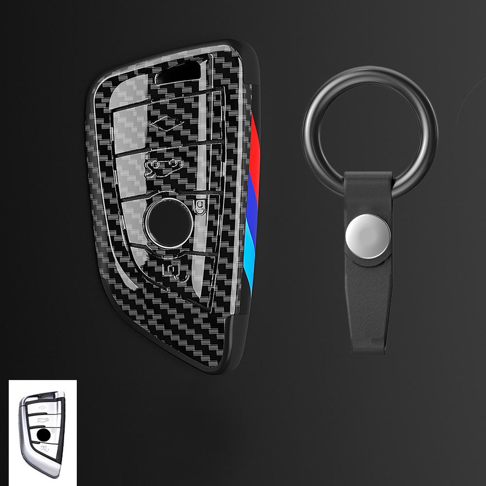 AAAPJ1 For BMW X1 X3 X4 X5 F15 X6 F16 G30 7 Series 525 F30 118i 218i G11 F48 F39 520 Carbon Fibre Car Key Cover Case Shell Keyless Bag
