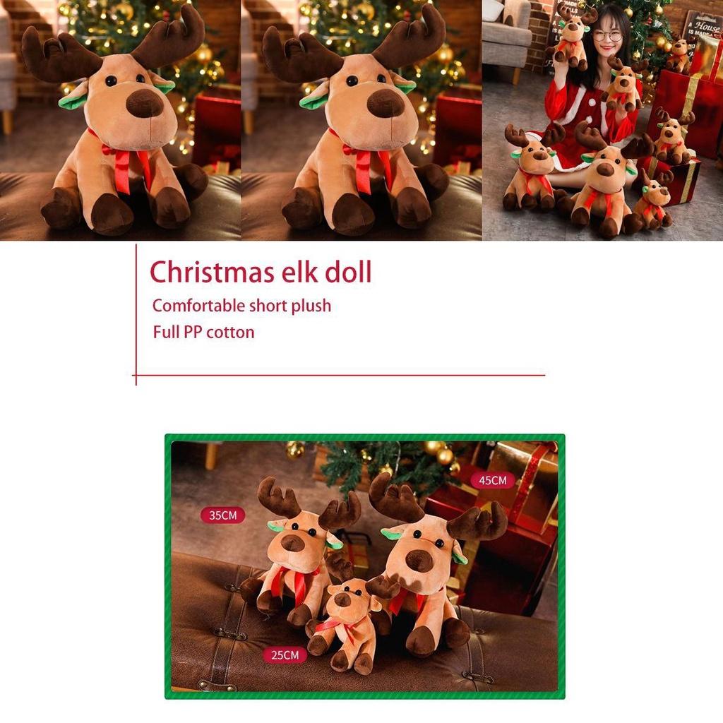 Adorable Christmas Elk Plush Toy Soft And Cuddly Deer Plushie Doll For Festive Decor