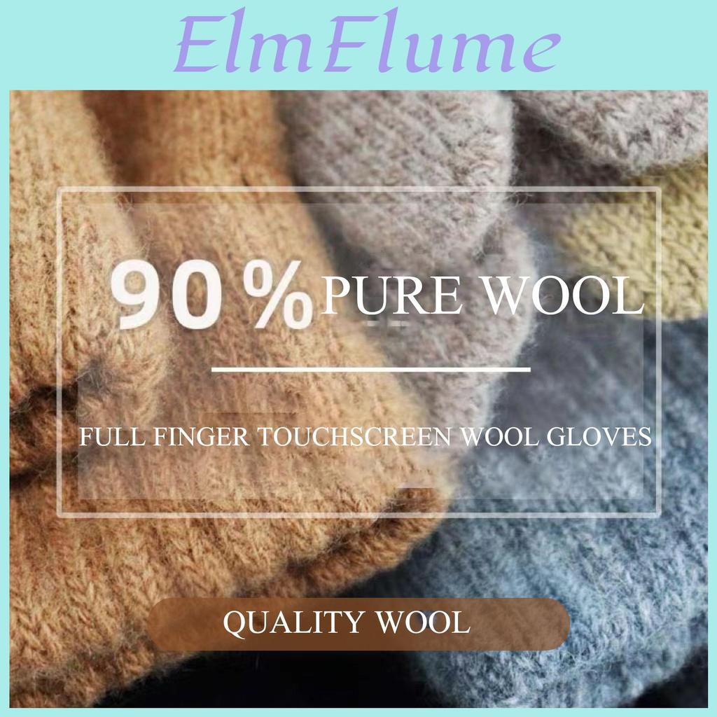 Winter Wool Womens Pure 90 Wool Gloves Warm And Touch Screen Cycling Windproof And Cold Proof Sports And Fitness Knitted Gloves