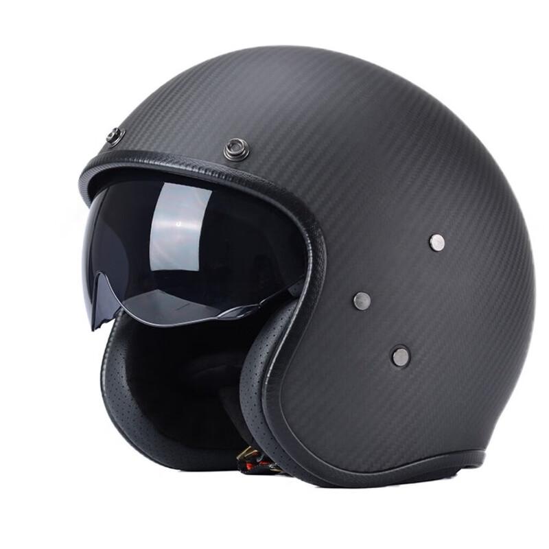 GOWKE 3/4 Углеродное волокно Мотоциклетный Полушлем Harley Size 1