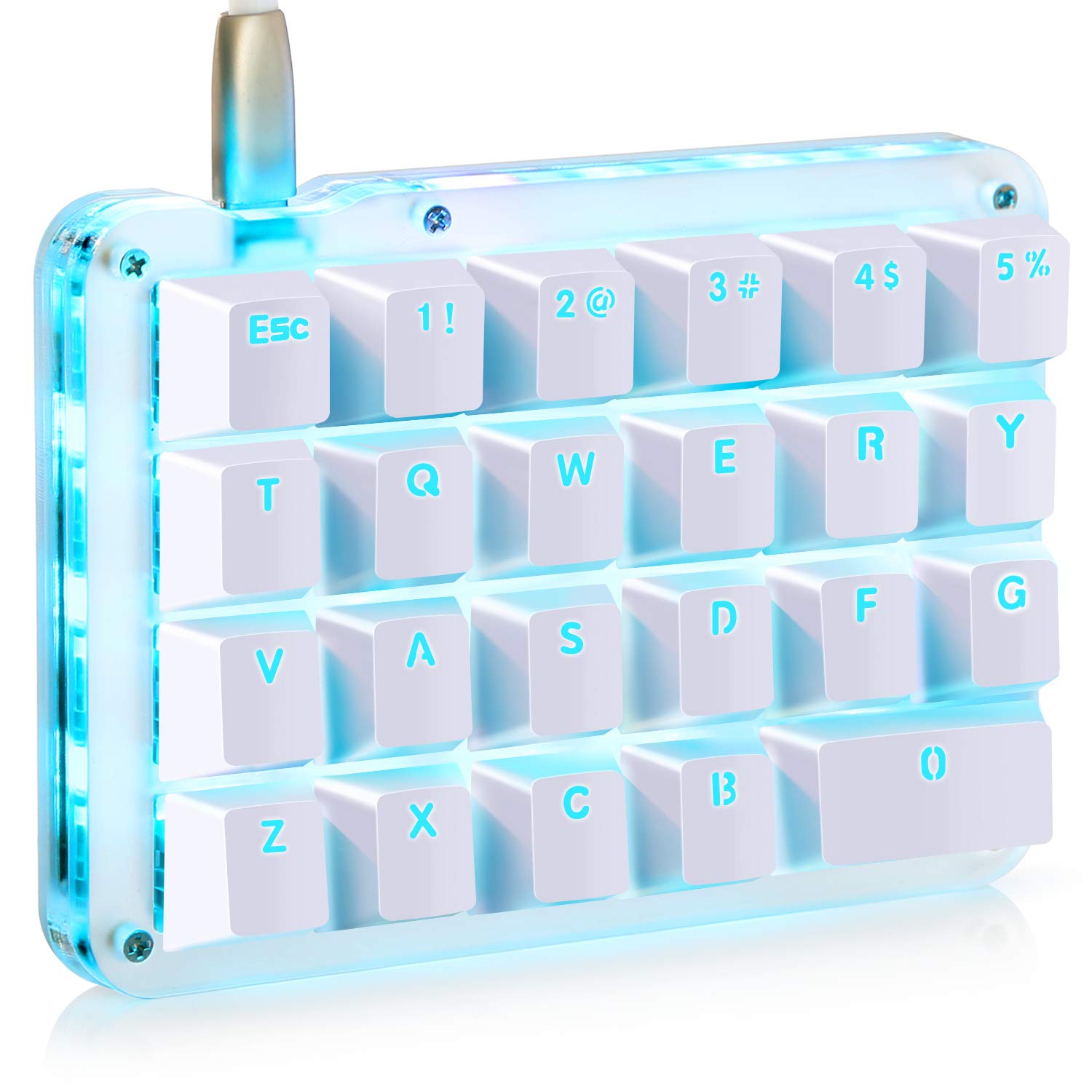 

Koolertron Mechanical Gaming Keyboard with Customizable 23 Fully Programmable Red Mini Keyboard with Numeric Keypad and Shortcut Portable Wired білий