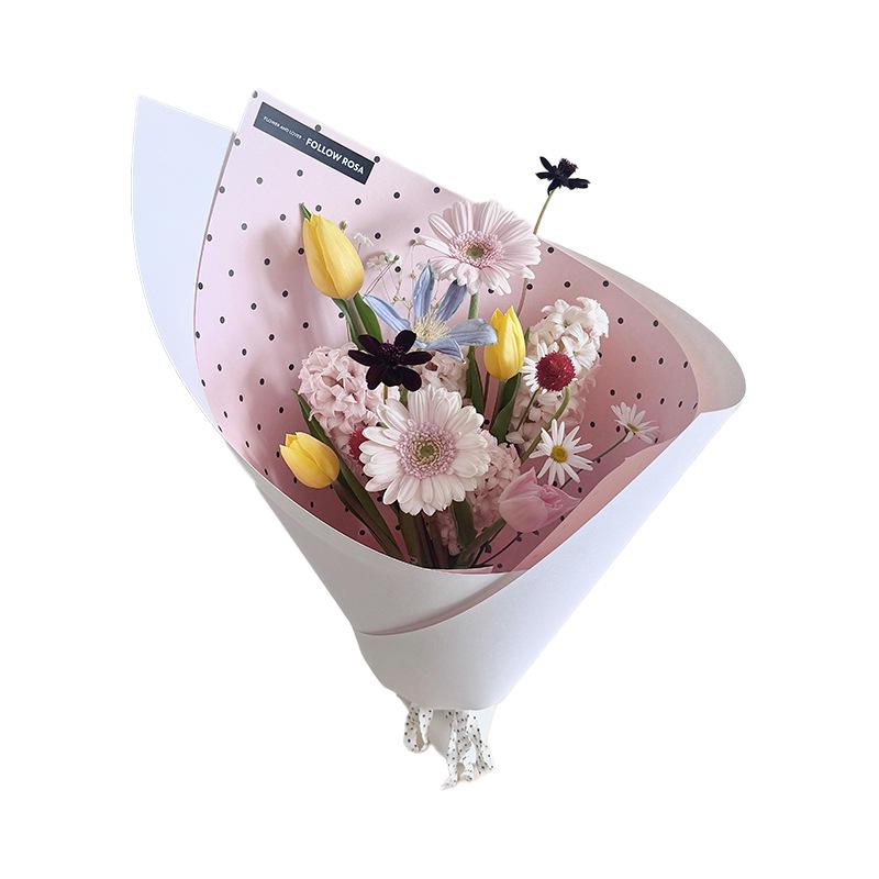 Korean Polka Dot Floral Gift Wrapping Paper - DIY Exquisite Bouquet Paper