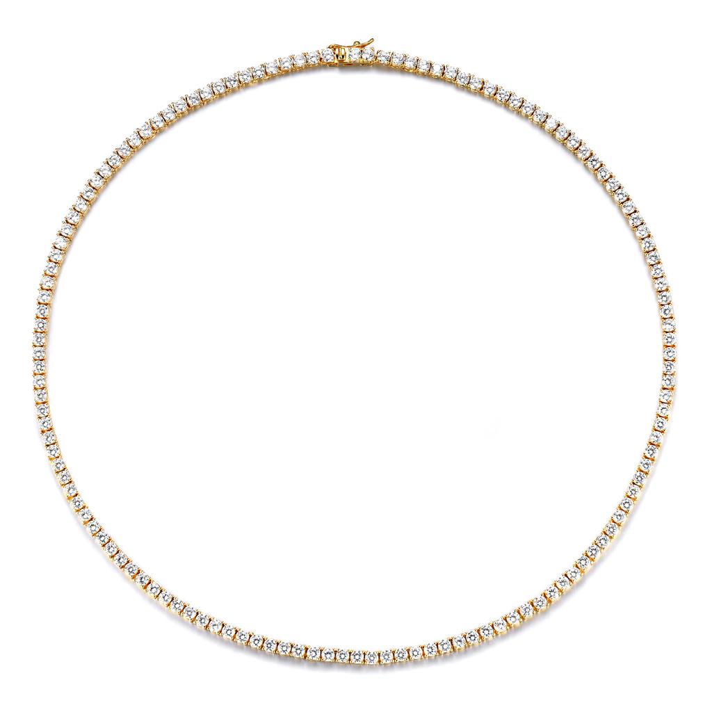 Men And Women Full Diamond Hip-Hop Necklace Jewelry, Fashion 2-6Mm4 Claw Copper Zircon Tennis Necklace