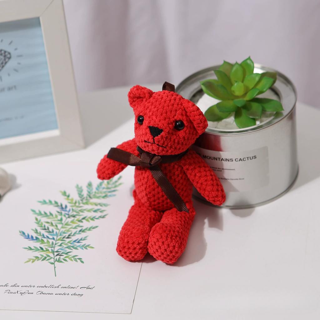 1Pc 16cm Soft Stuffed Pineapple Bear Plush Toys Mini Teddy Bear Dolls Toy Small Gift for Party Wedding Keychain Bag Pendant Toy Gift