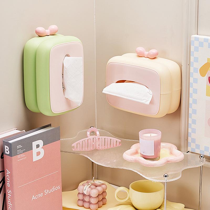 Color Tissue Box Organiser Desk Tissue Box Napkin Holder Portable Girl Wall Mounted Tissue Box With Lid Holder Living Room