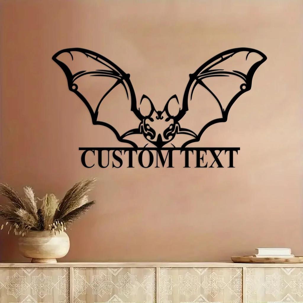 Halloween Bat Metal Wall Art, Cute Nursery Decor, Kids Room Gift, Hanging Home Decor