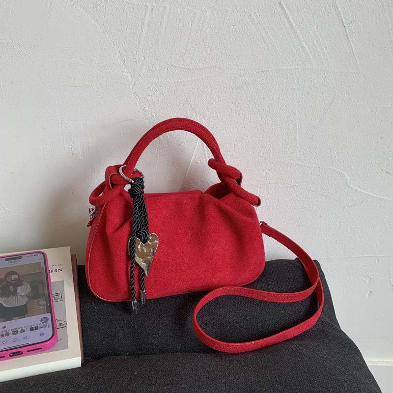 

Fashion pleated handbag bag women s 2025 new trend retro handbag women s bag Korean version niche shoulder bag messenger bag червоний