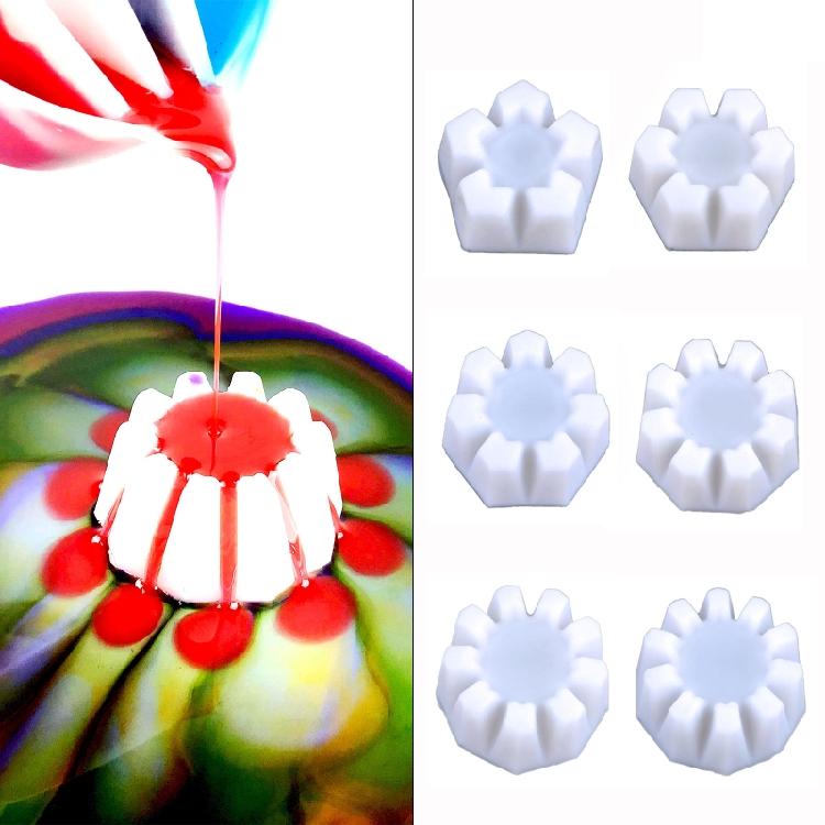 Silicone Mold Flow Painting Tools Flower Pour Cups Resin Mold DIY Drawing