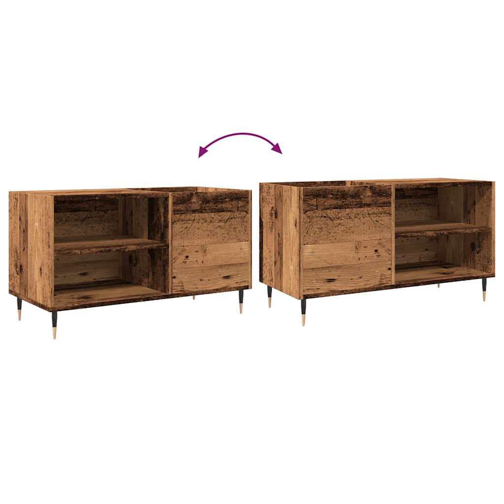 Vinyl Record Cabinet with Rustic Wood Effect 84.5 X 38 X 48 Cm Engineered Wood