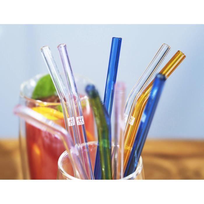 Pailles Courbées En Verre - ZWILLING - Sorrento - 4 Pièces - 23 Cm - Verre Borosilicate
