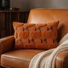 Hidden Zipper Pillow Shell Thanksgiving Pumpkin Cushion Cover, Plush Embroidered Throw Farmhouse Style Case Soft Cozy for Home Autumn Decor Embroidery