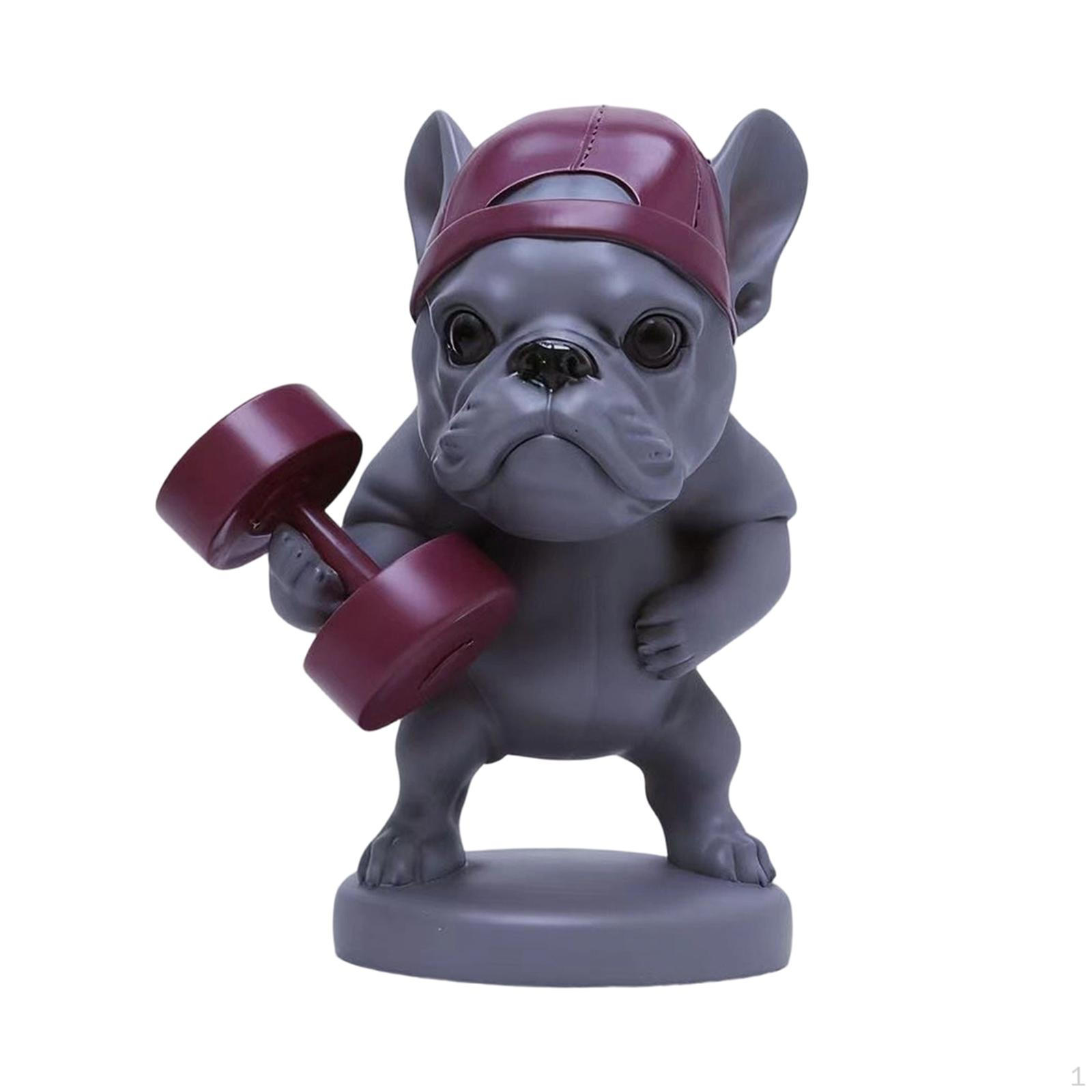 

Dog Figurine Resin Statue Handmade Sturdy Craft Mini Animal Tabletop Ornament for Table Style A