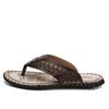 Fashion Golden Sapling Beach Flip Flops Summer Men's Shoes Genuine Leather Flats Retro Men Slippers Fashion Outdoor Slides Casual Shoe